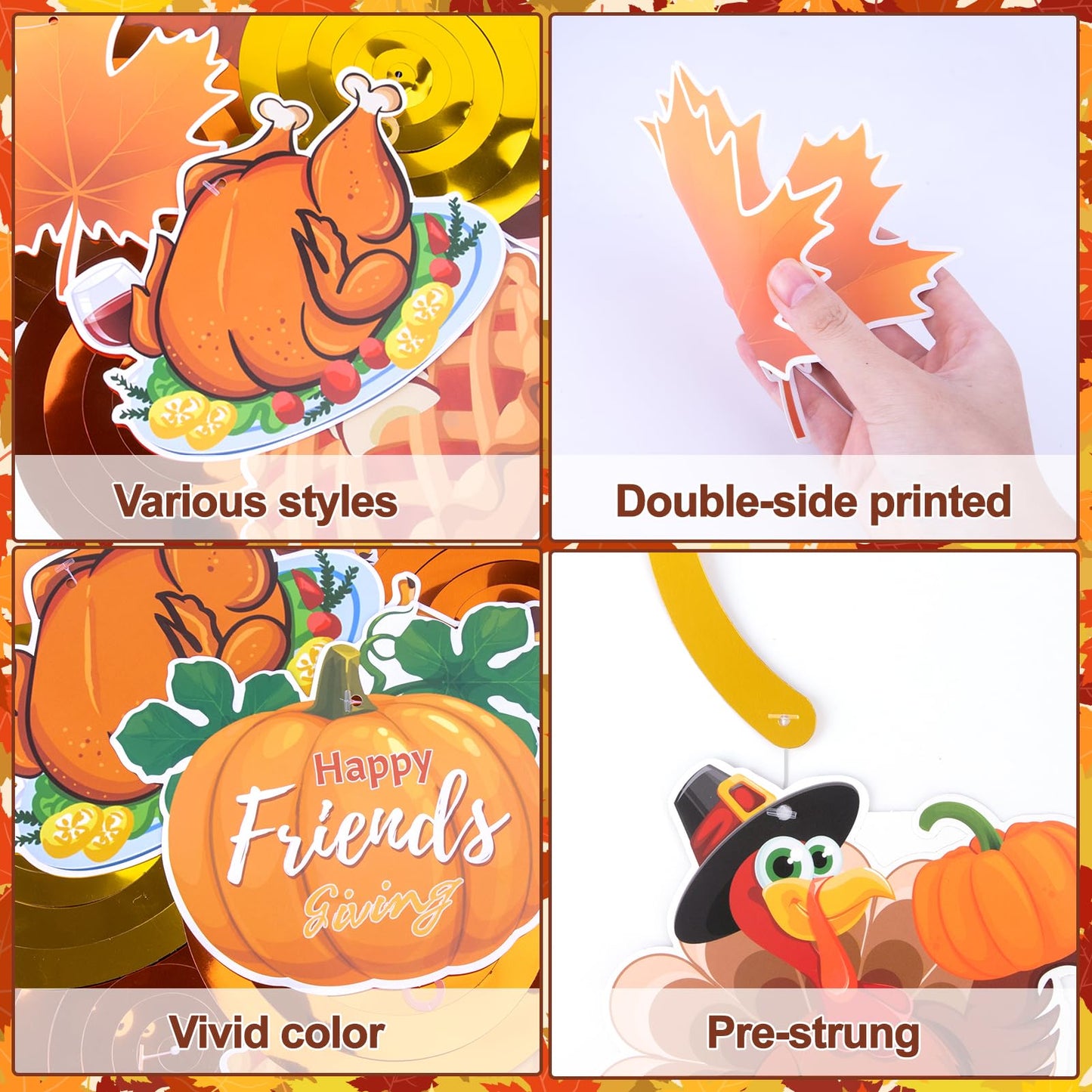 Pre-Assembled Girly Friendsgiving Party Decorations with Hanging