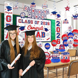 Graduation Decorations 2026 White Blue and Red Graduation Party Decor