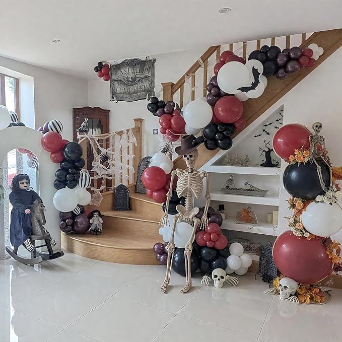 Halloween Balloon Arch Kit Bloody Balloons Garland Black and Red