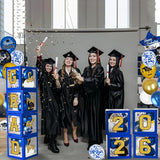 Graduation Decorations Class of 2026 - Blue and Gold Balloons Boxes