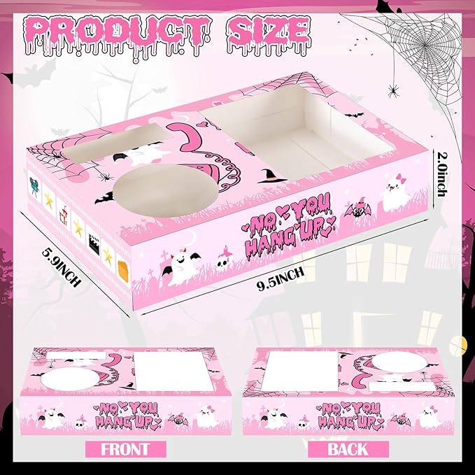20 Pcs Pink Halloween Movie Night Supplies no you hang up Paper