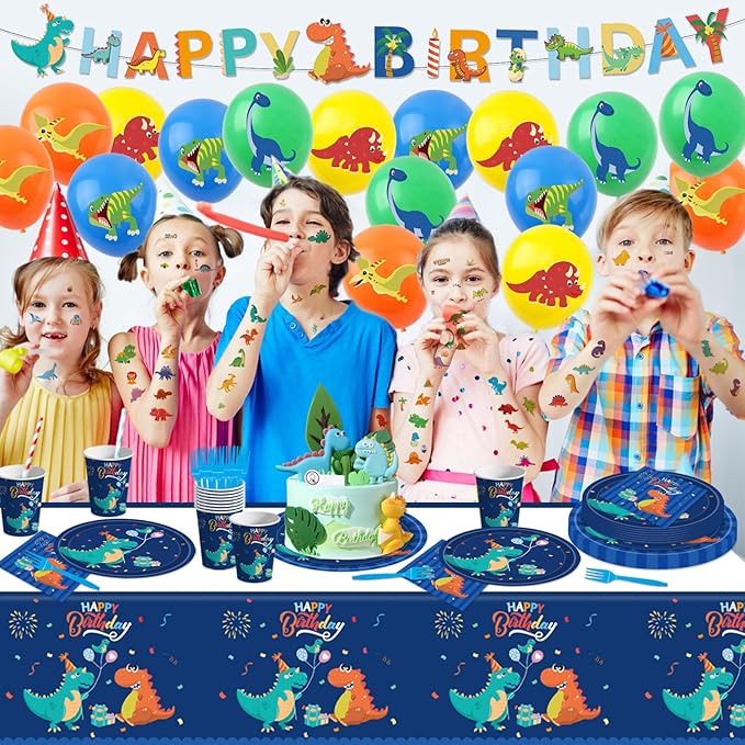 108PCS Dinosaur Birthday Party Supplies Dinosaur Party Decorations