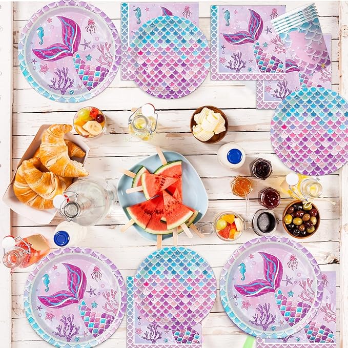 122Pcs Mermaid Birthday Party Decorations Set Mermaid Party Supplies