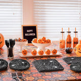 100 Pcs Halloween Spider Web Tableware Party Supplies Set Serves 25