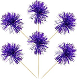 Gyufise 30Pcs Foil Firework Cupcake Toppers Sparkle Tinsel Cake #14