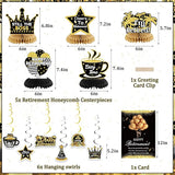 Happy Retirement Party Decorations for Men and Women Black and Gold