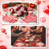 175 Pcs Valentines Party Supplies Set for 25 Guests Red Heart Paper