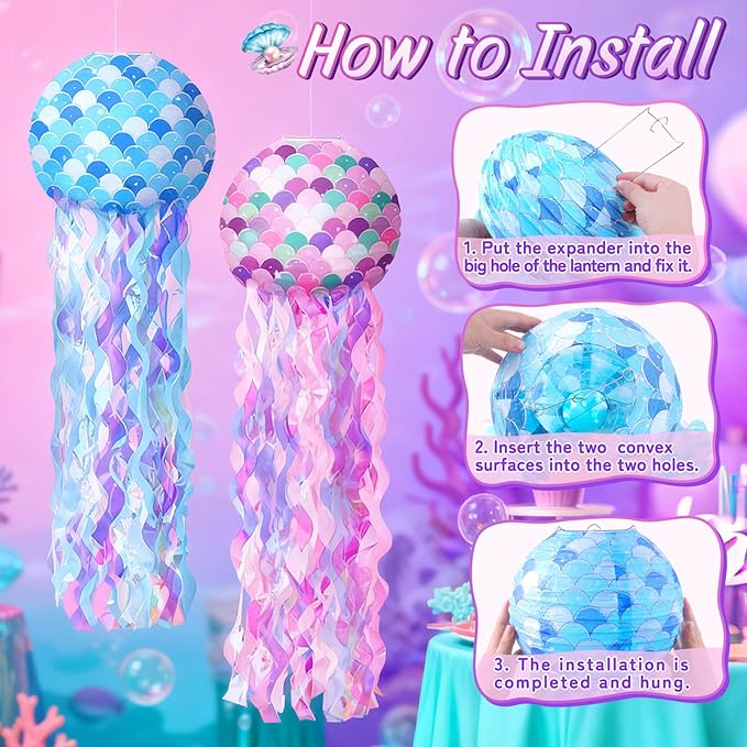 Mermaid Birthday Decorations 41Pcs Mermaid Party Supplies Include