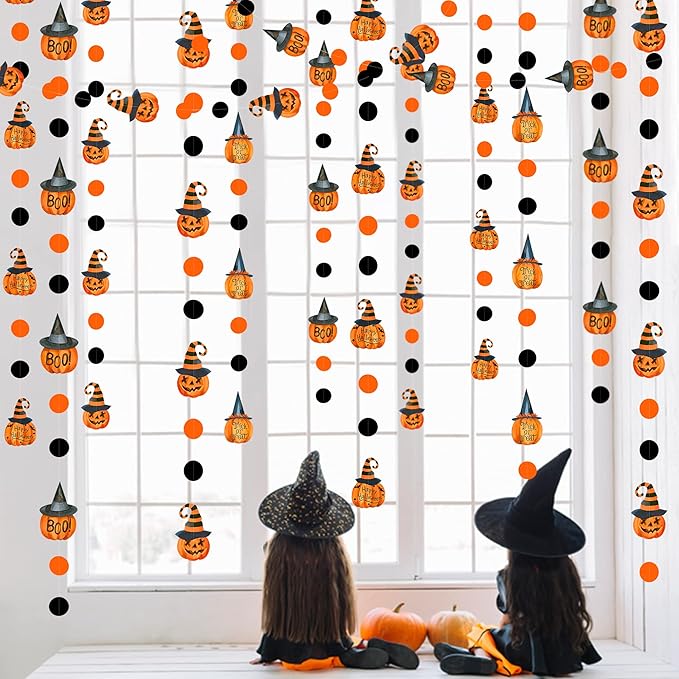 Clearance Pumpkin Polka Dots Garlands Happy Halloween Trick or Treat