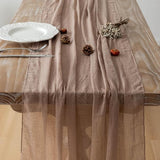 Keketoarrange Cheesecloth Table Runner Nude Gauze Rustic Boho Coffee
