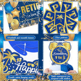 20pcs Retirement Party Decorations for Men Women Blue Gold Happy