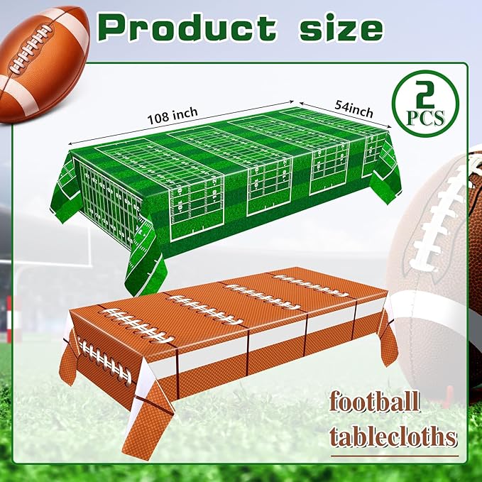 Mixweer 2 Pcs Football Plastic Tablecloth Birthday Party Decorations
