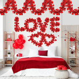 66 FT Valentine's Day Heart Tinsel Garland Decoration Red Heart