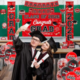 Graduation Decorations Red and Black Party Decor Set include Congrats