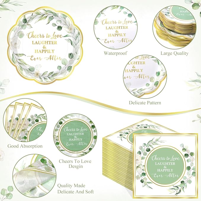 250 Pcs Eucalyptus Leaves Bridal Shower Party Decorations Sage Green