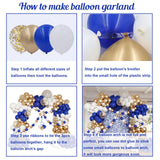 Royal Blue and Gold Balloons Garland Arch Kit, 162pcs Royal Blue White