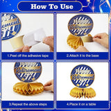 10 Pcs Retirement Party Decorations, Blue Gold Retirement Table