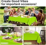 QIKSION Lime Green Plastic Table Cloth Disposable 3 Pack, 54 x 108