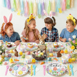 168PCS Happy Easter Party Supplies Floral Egg Party Decorations