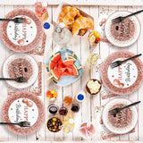 Wiooffen 96pcs Rose Gold Birthday Party Supplies Pack Happy Birthday