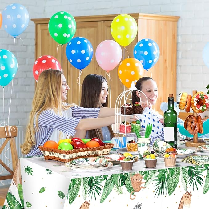 170 Pcs Jungle Safari Baby Shower Tableware Animals Theme Party