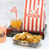 Movie Night Snack Trays with Popcorn Bags and Food Trays Movie Night