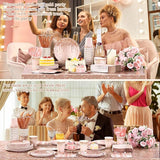 452 Pcs Rose Gold Party Supplies Birthday Decorations Include Glitter