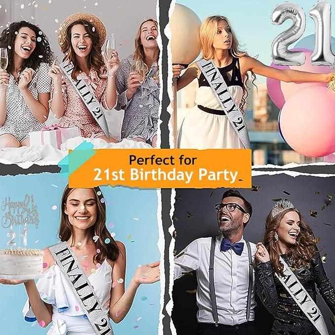 21st Birthday Decorations for Her Silver 21st Birthday Tiara and