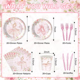 120PCS Ballerina Party Supplies for Girls Dancing Themed 1st 2nd