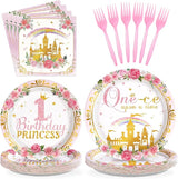 96Pcs Princess 1st Birthday Party Decorations One ce Upon a Time