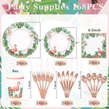 175Pcs Hawaiian Luau Party Decoration Luau Plates and Napkins Party