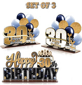 LINGTEER Happy 30th Birthday Gold Acrylic Table Topper Centerpieces