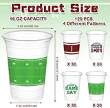 120 PCS Football Cups 16 OZ Disposable Plastic Football Party Cups