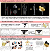 6 Set Balloon Centerpieces for Table Black Gold Balloon Stand Kit