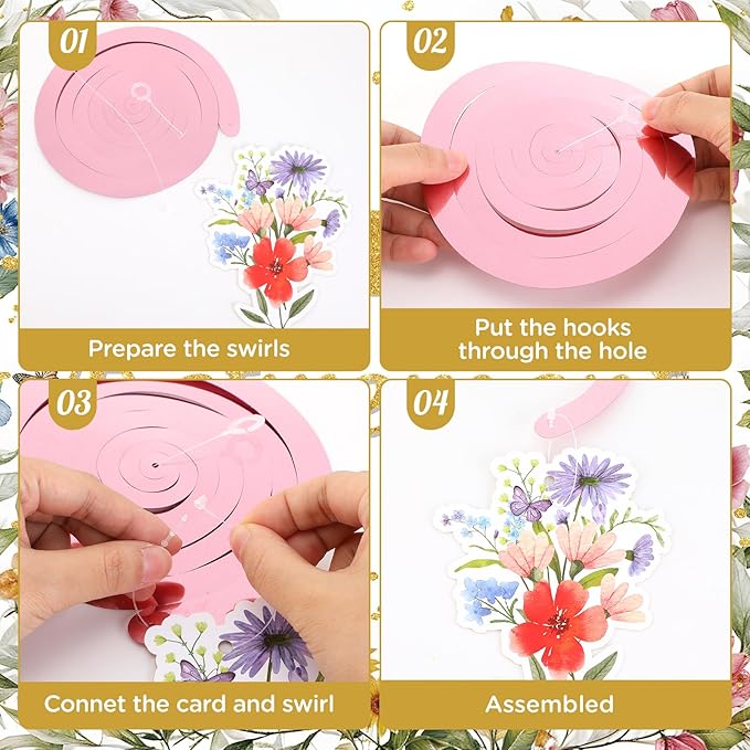 8pcs Floral Retirement Party Decorations for Women Wildflower Happy