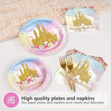 96Pcs Princess Birthday Party Supplies Princess Birthday Plates and