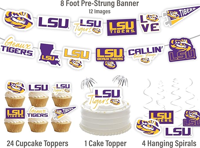 LSU Party Supplies for Football, Birthday Gift, Graduation Party