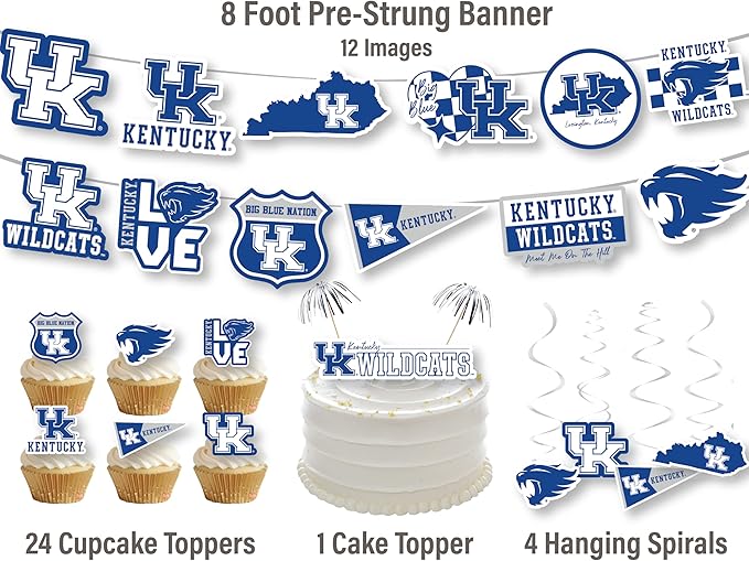 University of Kentucky Party Supplies for Football, Birthday Gift,