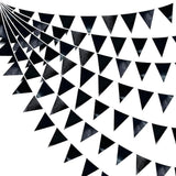 Black Party Decorations Triangle Pennant Banner Flag Black Metallic