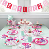 Valentines Day Heart Tableware for Kids 25 Set Disposable Dinnerware