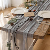 Keketoarrange 6pcs Dusty Blue Gauze Rustic Cheesecloth Table Runner