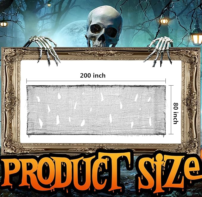 Watayo 200 x 80 Inch Halloween Creepy Cloth, Black Large Size
