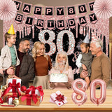 80th Birthday Decorations for Women 32PCS 80th Birthday Party
