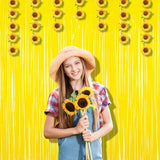 BRAVESHINE Fringe Curtain Backdrop - 2 Pack Pastel Yellow Photo
