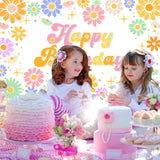Avezano Groovy Daisy Birthday Banner Daisy Flower Birthday Party