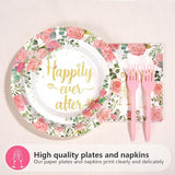96 Pcs Bachelorette Party Decorations Rose Gold Bride Shower Plates