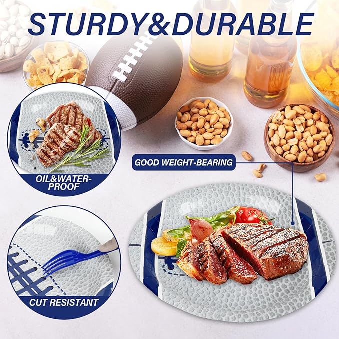 25 Guests Cowboys Football Party Plates and Napkins Supplies