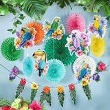 Tropical Party Decorations Hawaiian Party Decor with Paper Parrots