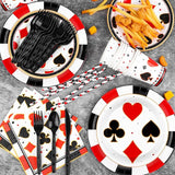 147 Pieces Casino Theme Party Supplies Tableware Set Includes Plates