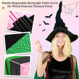 Oudain 2 Pcs Witch Princess Theme Party Pink & Green & Black Party